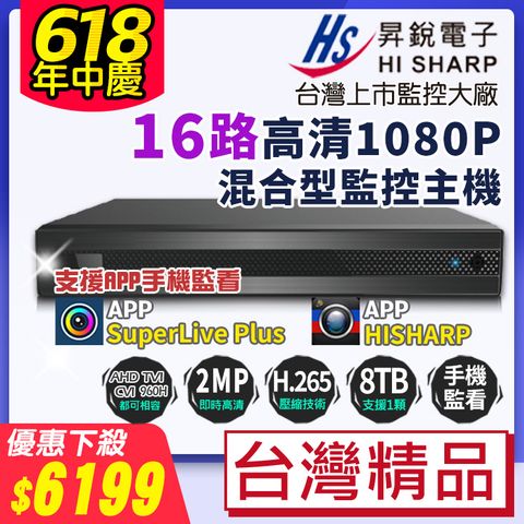 KingNet 帝網 台製 昇銳  618破盤驚爆下殺16路 監控主機 1080P DVR 16路主機  監視器 H.265 200萬  AHD TVI CVI IPC 1080P 960H 手機遠端