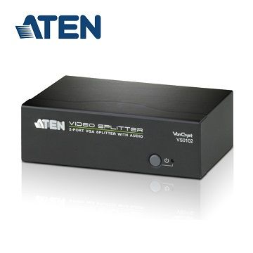 ATEN 2埠 VGA 螢幕分配器 (VS0102)