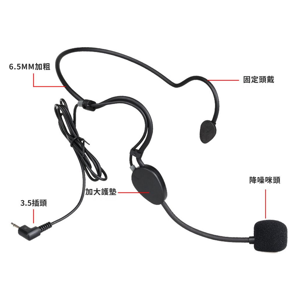  Luxey 音質清晰頭戴式有線麥克風 教師教學小蜜蜂擴音器 演講/培訓/戶外宣傳/舞台表演/舞蹈教學適用
