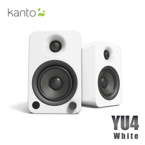 HowHear代理加拿大品牌Kanto YU4 藍牙立體聲書架喇叭-白色啞光款