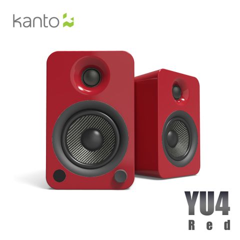 HowHear代理加拿大品牌Kanto YU4 藍牙立體聲書架喇叭-紅色款