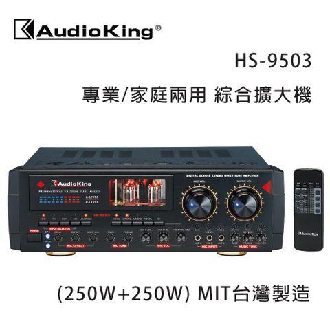 Audio King 台灣撼聲 HS-9503 (250W+250W) 專業/家庭兩用擴大機 MIT台灣製造