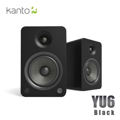 HowHear代理 加拿大品牌Kanto YU6 藍牙立體聲書架喇叭-黑色啞光款
