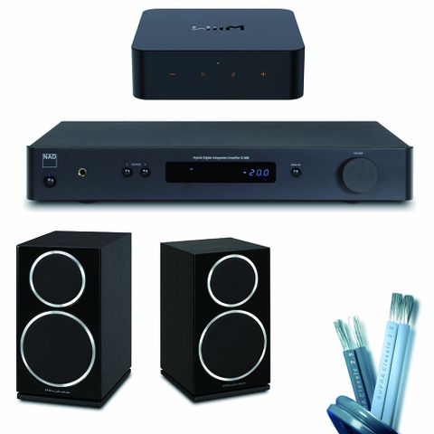 WiiM Pro (不含遙控器)+NAD C328藍牙綜擴 + Wharfedale DIAMOND 220書架型喇叭-黑