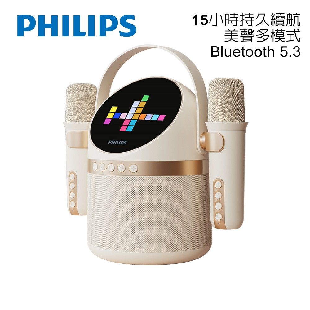 PHILIPS 飛利浦 小福麥AI智能K歌藍牙音箱(白)-TAS2509WT