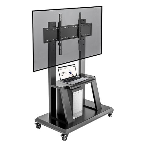 可移動電視機支架 55/65/75/86/98寸會議教育壹體機落地式帶輪推車