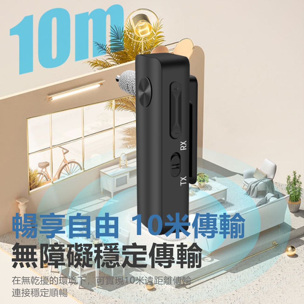 Sily T66 車載無線音頻藍牙接收器 AUX車用音響適配器 藍牙5.3 手機耳機平板電腦電視發射器 車用藍芽接收器
