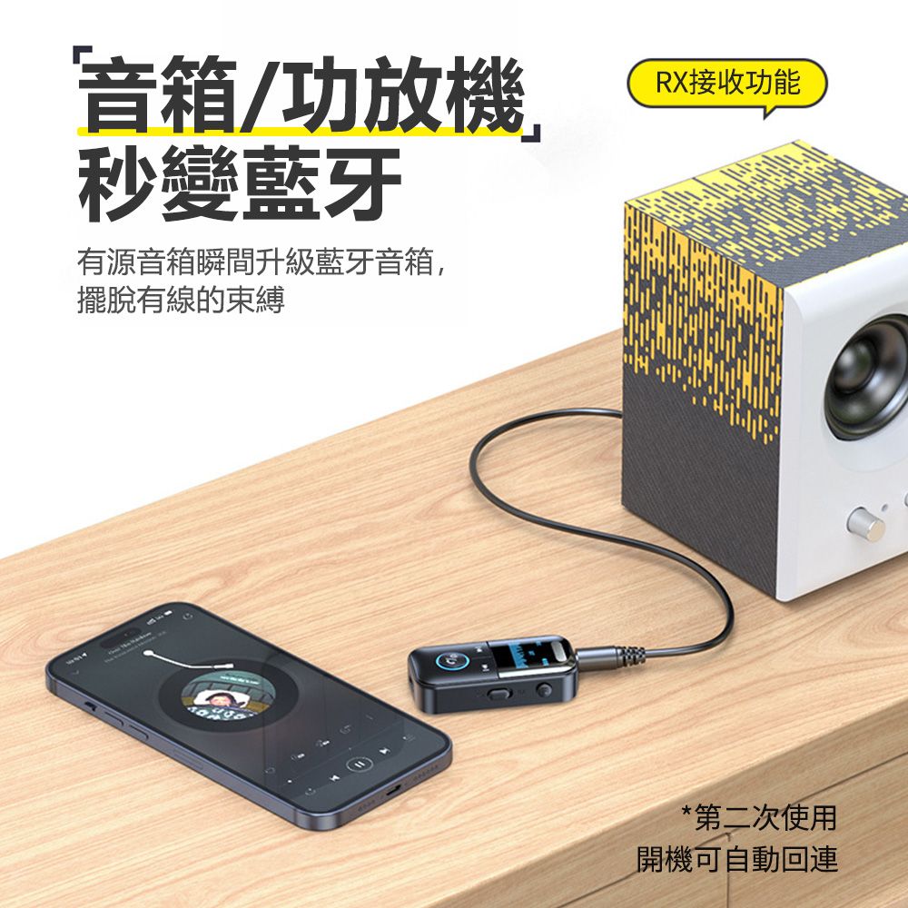 Sily GT69 車載數顯音頻適配器 藍牙5.4 AUX車用音響發射器 手機平板電腦TF卡接收器