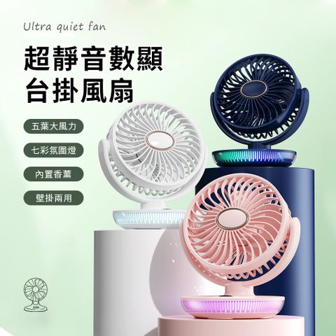 OMG 迷你桌面壁掛兩用循環風扇  大風量電風扇 露營扇 USB充電風扇 桌扇 掛扇