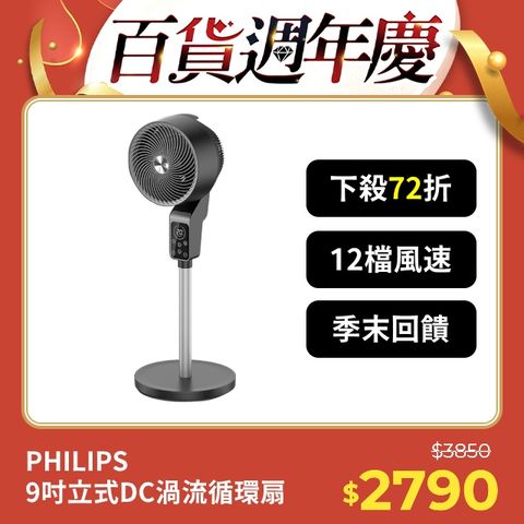 PHILIPS 飛利浦 9吋  直立式 DC 渦流遙控省電循環扇 ACR3142CF