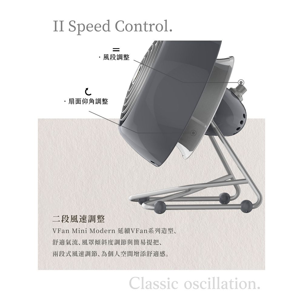 VORNADO 沃拿多 美國 摩登迷你復古扇 VFANMM19 灰色