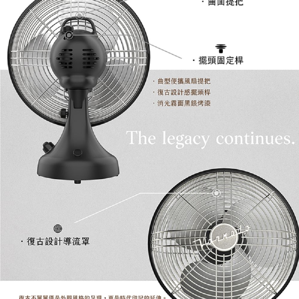 VORNADO 沃拿多 美國 SWANSB 再造經典復古扇(霧黑)