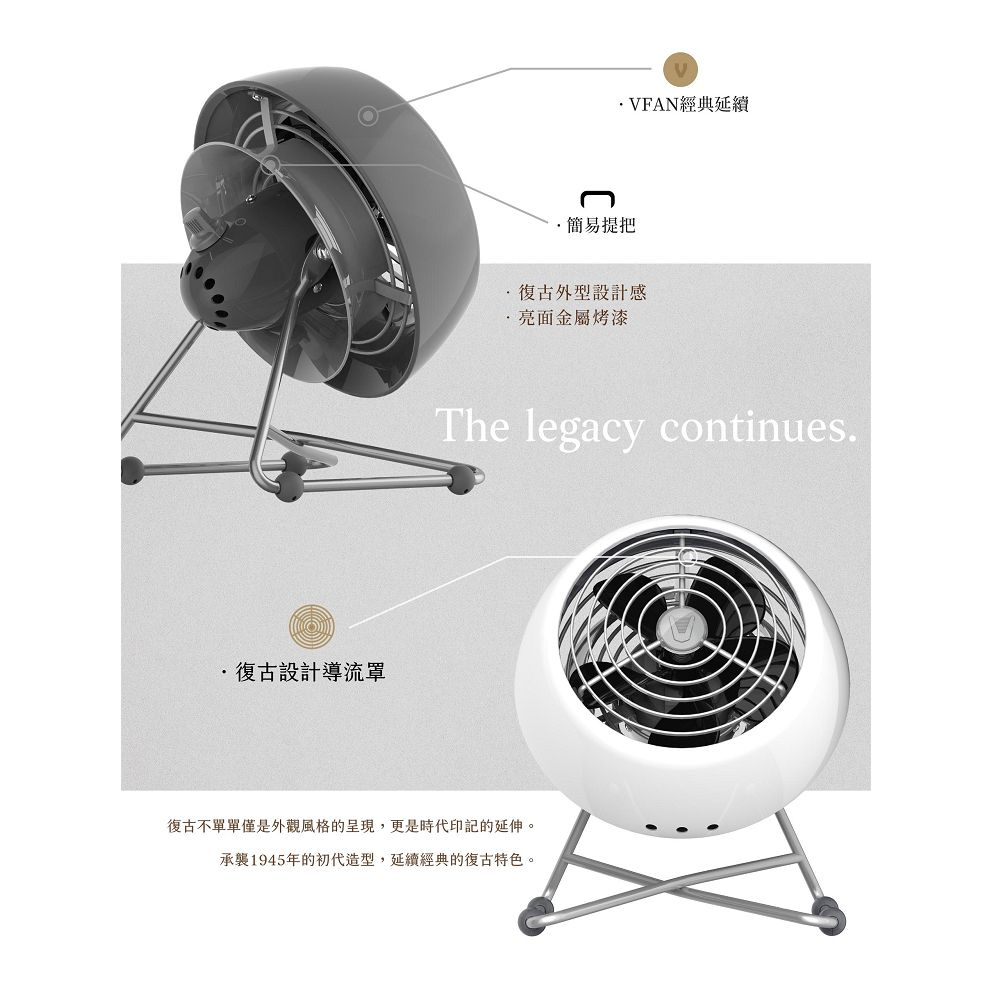 VORNADO 沃拿多 美國 摩登迷你復古扇 VFANMM23 白色