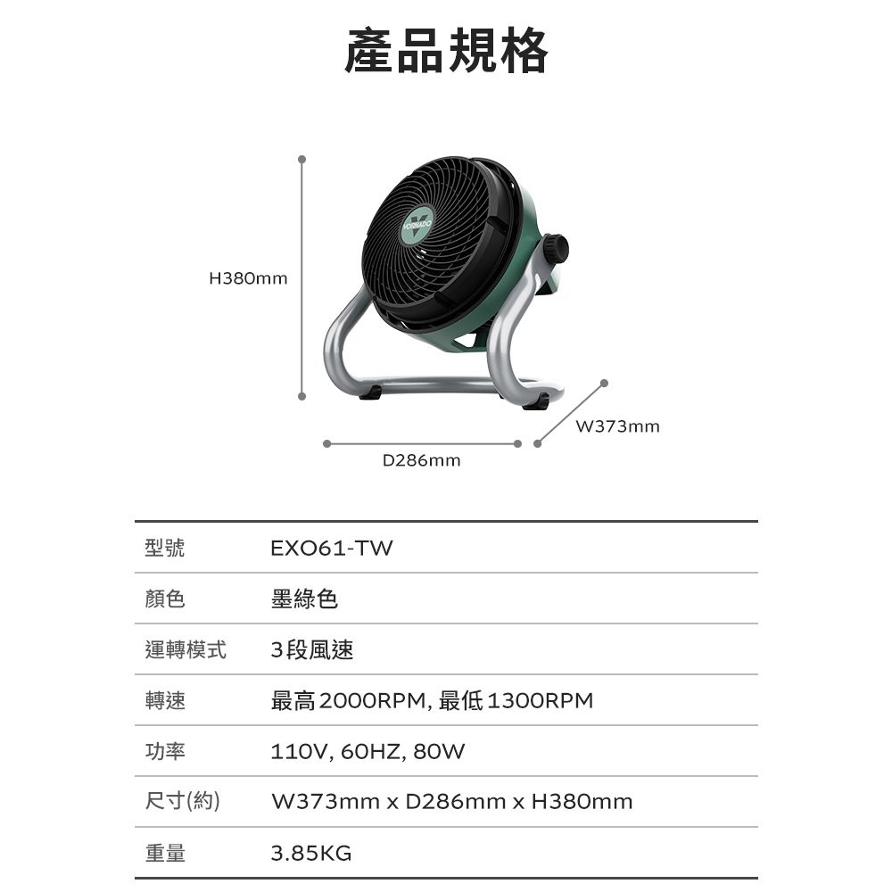 VORNADO 沃拿多 EXO61HD-TW 渦流空氣循環機