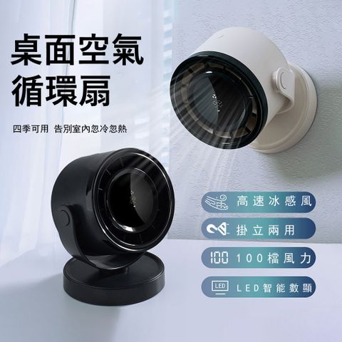 Kyhome 智能數顯桌面循環風扇 壁掛空氣循環扇 高速冰感電風扇 掛立兩用 涼風扇 H03