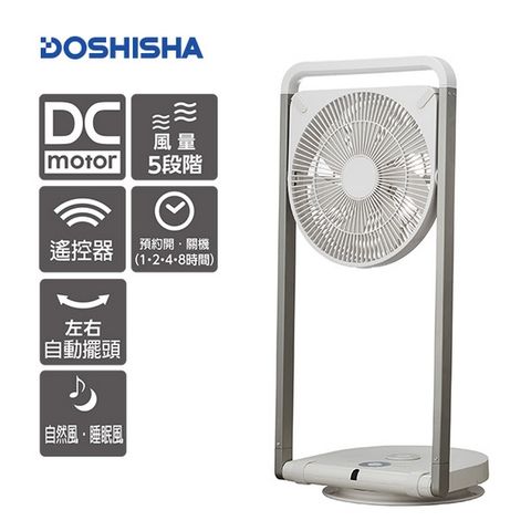 日本DOSHISHA 10吋摺疊風扇 FLT-253D WH 無伸縮版
