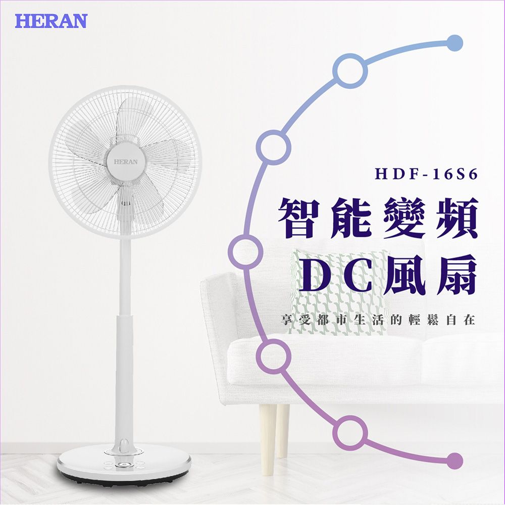 HERAN 禾聯 16吋 智能變頻DC風扇-ECO溫控 HDF-16S6