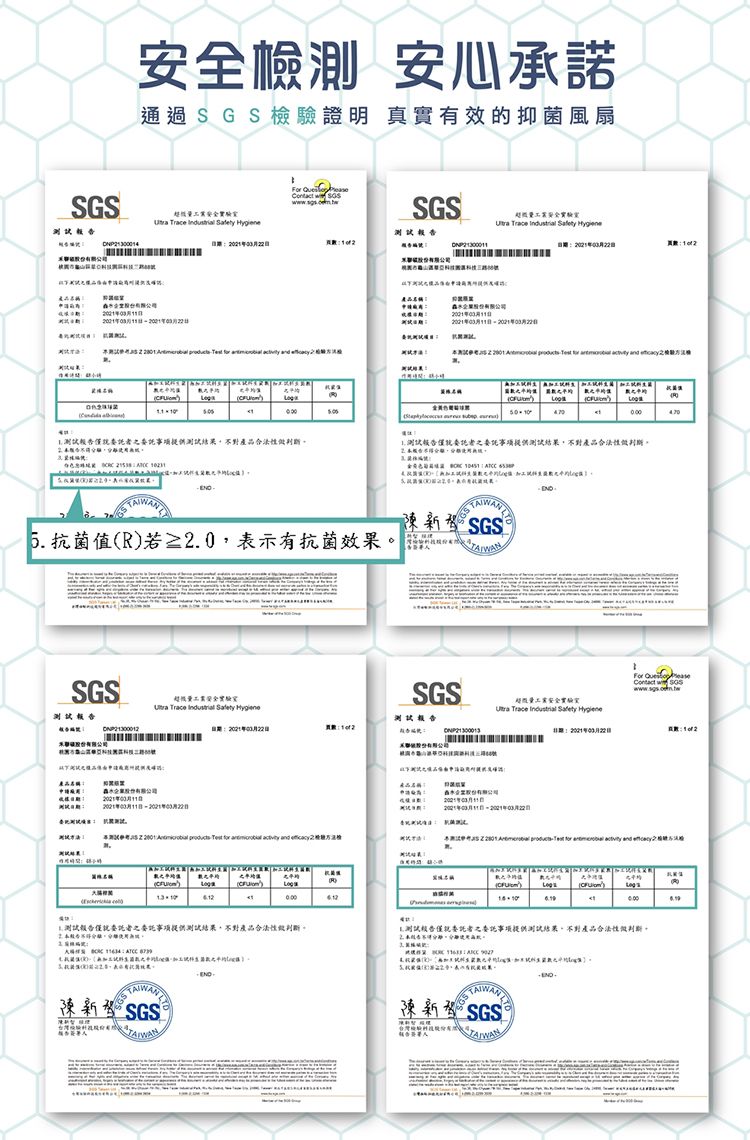 檢測 安心承諾通過檢驗證明 實效的抑風扇   SGSSGS        測試測試報有 2       測試委託提供測試結果合法性           菌  告委託者委託提供測試結果不對產品合法性    抗菌值R若≥2.0表示有抗菌效果SGSSGS測試報告實驗室    產品收據测SGS測試報告日期22日真试          之62測試報告僅就委託者之委託事項提供測試結果,不對產品合法性判斷    新 SGS ®產品名稱安全實驗室 Trace   月1日。年月22日1:  SGS       平均)(報告僅就委託者之委託事項提供測試結果,不對產品合法性做判斷。2SGS: 1  2
