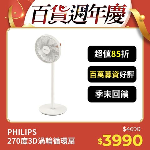 PHILIPS 飛利浦 窄邊框時尚美型風扇 ACR2142SF