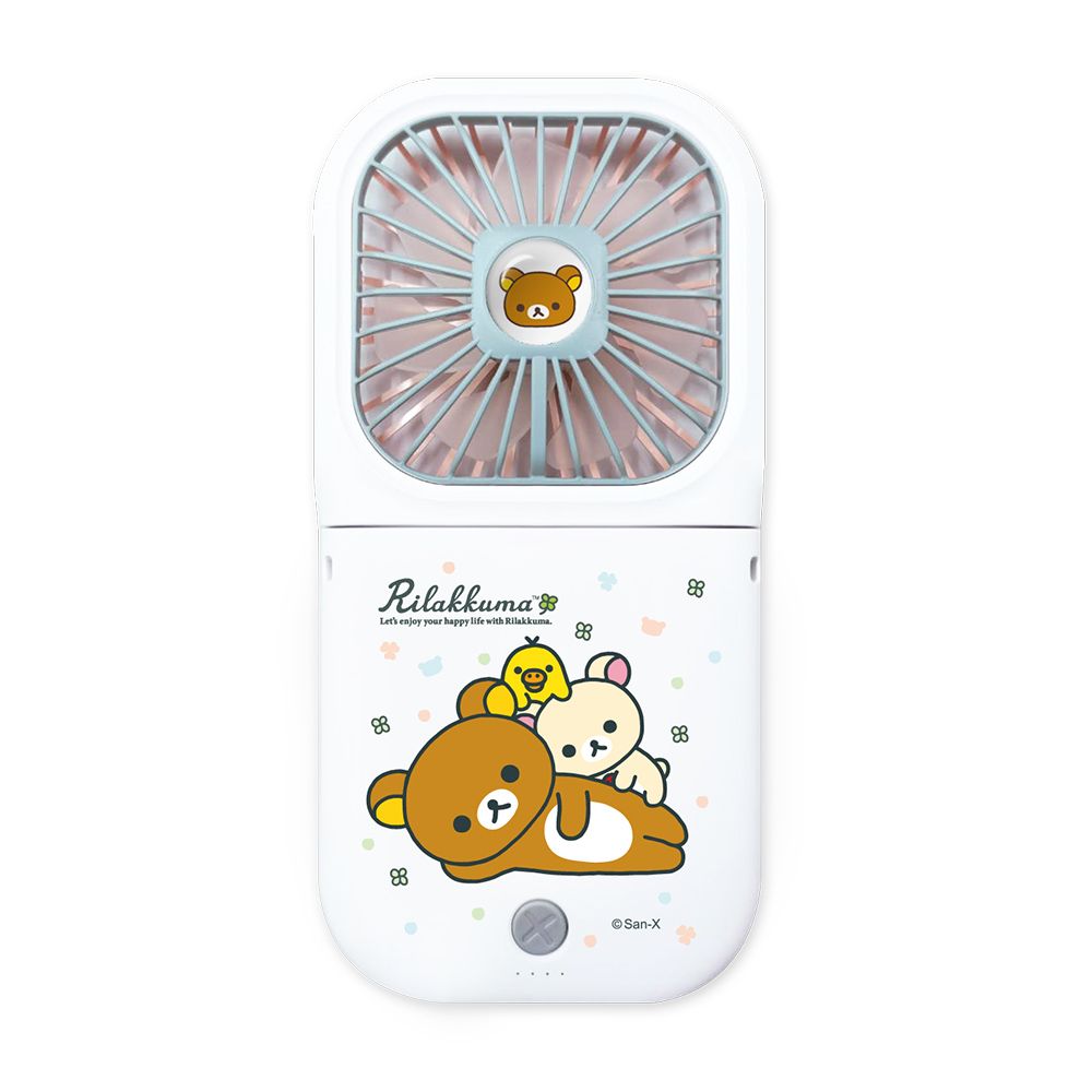 Rilakkuma 拉拉熊  可調角度 超輕薄折疊小風扇(附掛繩)-白-疊疊樂