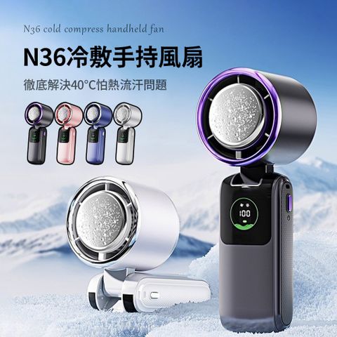 OMG 半導體高速製冷手持掛脖風扇 可折疊靜音降溫電風扇 USB便攜冰敷小風扇（可立/可折疊 100檔）