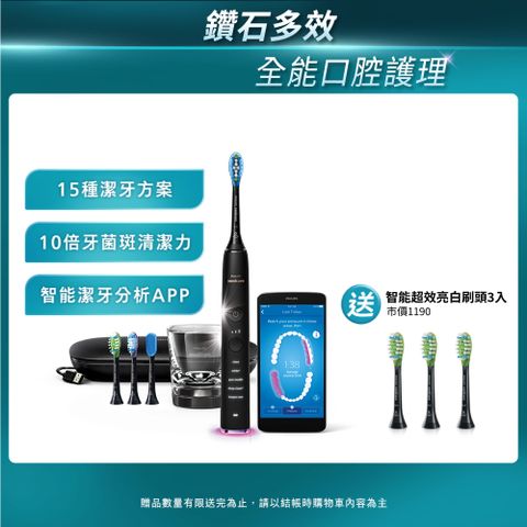 【PHILIPS 飛利浦】Sonicare DiamondClean Smart 鑽石靚白智能音波震動牙刷HX9924/12 (爵士黑)