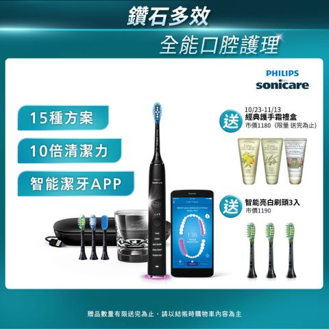 【PHILIPS 飛利浦】Sonicare DiamondClean Smart 鑽石靚白智能音波震動牙刷HX9924/12 (爵士黑)