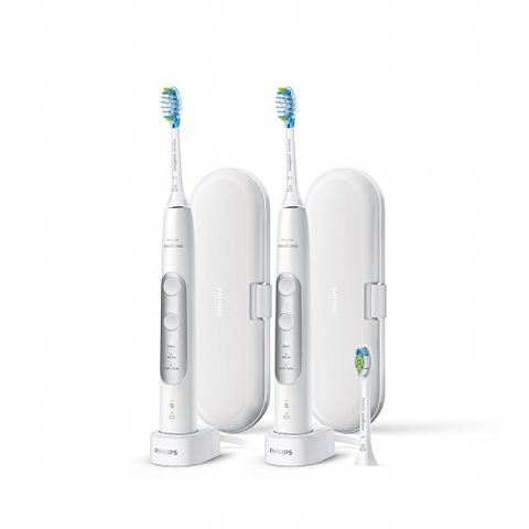 【PHILIPS 飛利浦】Sonicare智能護齦音波電動牙刷HX7533/01(共2支)+附智能鑽石刷頭1支