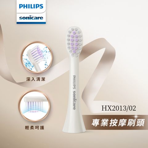 PHILIPS 飛利浦 Sonicare 輕柔系列專用-輕柔按摩刷頭三入組(白)HX2013/02