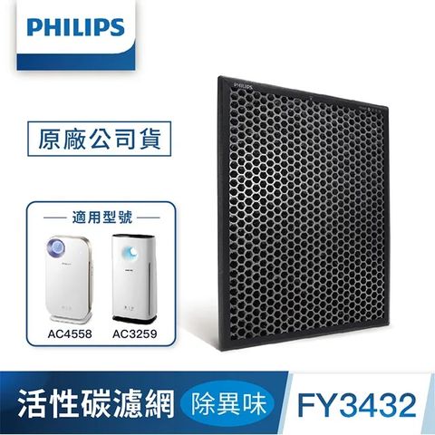 PHILIPS 飛利浦 FY3432活性碳濾網-雙入組(適用AC4558) 2入組