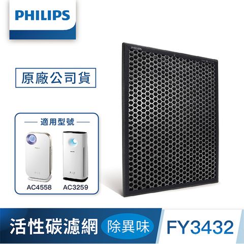 【PHILIPS飛利浦】活性碳濾網-除異味FY3432-適用:AC4558/AC3259