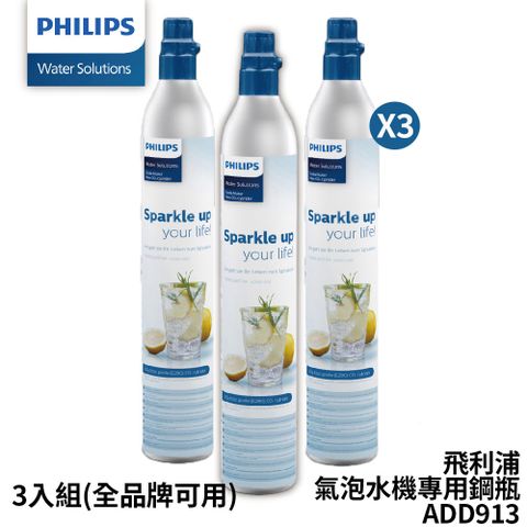 PHILIPS飛利浦 氣泡水機專用二氧化碳氣瓶(三入組)