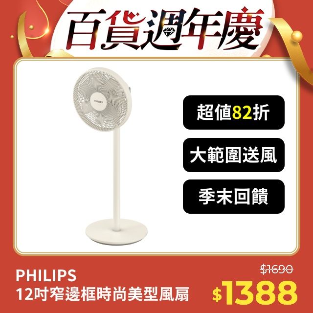 PHILIPS 飛利浦   窄邊框時尚美型風扇 ACR2142SF