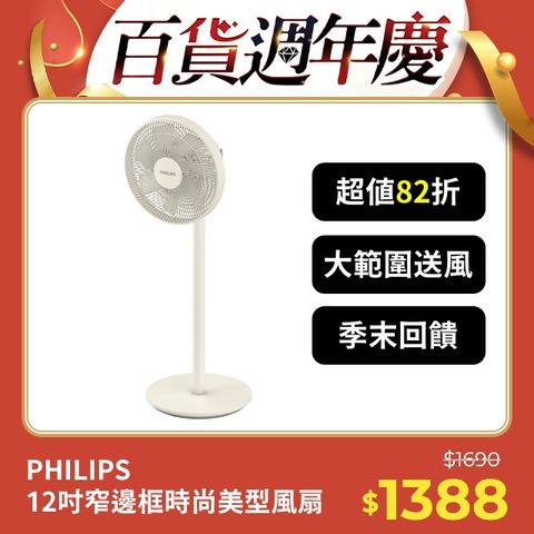 PHILIPS 飛利浦 窄邊框時尚美型風扇 ACR2142SF