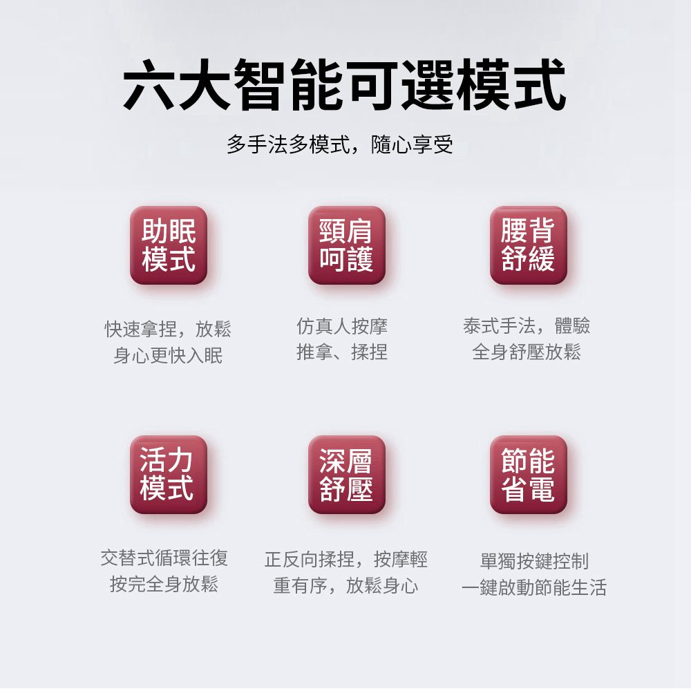  多功能溫感熱敷按摩枕 肩頸按摩器 仿真按摩 三檔切換 安全定時 正反揉捏按摩枕