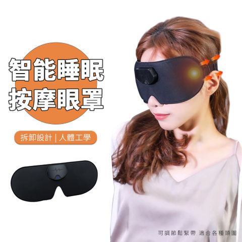PABO USB智能助眠按摩眼罩 EMS微電流 眼部按摩器 3D遮光睡眠眼罩 護眼儀 （4檔力度 可調節鬆緊帶）