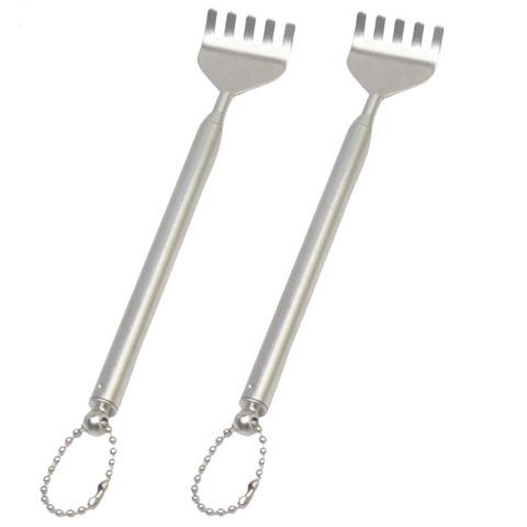 月陽超值2入鏈條款筆型不鏽鋼伸縮不求人捉背器抓癢棒(CH50X2)