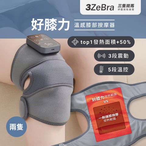 【3ZeBra】好膝力｜溫感膝部按摩器 兩入組