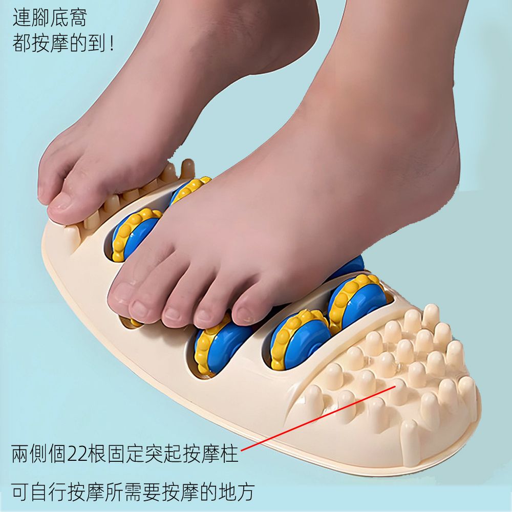 月陽 28公分3D立體4排10滾輪120按摩顆粒腳底滾輪按摩器(FM2813)