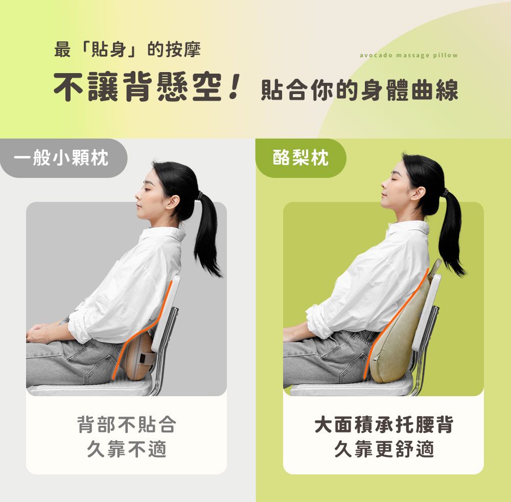 3ZeBra 三隻斑馬 酪梨枕｜溫感按摩腰靠枕(三合一按摩枕 按摩抱枕 背部按摩 腰部按摩)