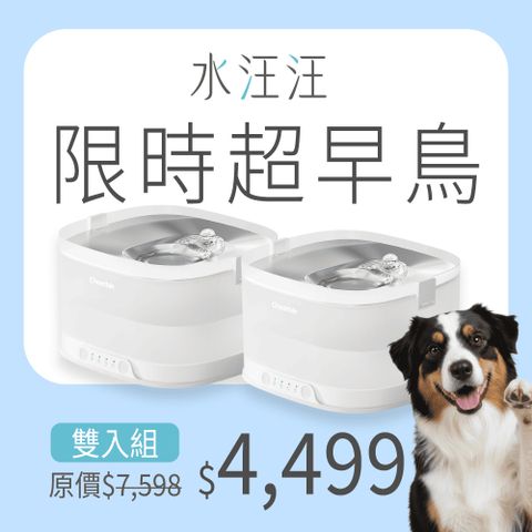 Cheerble「無水泵」寵物智慧飲水機 - 水汪汪限時超早鳥雙入組