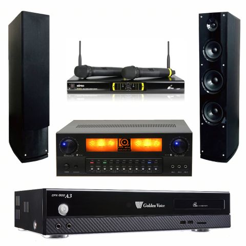 GoldenVoice 金嗓 CPX-900 A3 智慧點歌伴唱機 4TB+KARMEN X6擴大機+OK-9D II無線麥克風+AS-138主喇叭