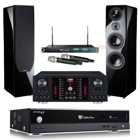 GoldenVoice 金嗓 CPX-900 A3伴唱機 4TB+AK-9800 PRO擴大機+ACT-869無線麥克風+KTF P-889喇叭