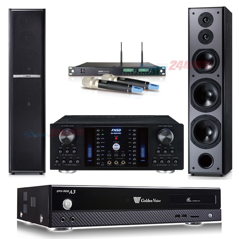 GoldenVoice 金嗓  CPX-900 A3伴唱機 4TB+AK-8800 PRO擴大機+MIPRO ACT-65II無線麥克風+TDF M-6喇叭