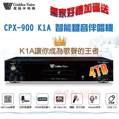 GoldenVoice 金嗓 CPX-900 K1A 家庭式電腦伴唱機(4TB)