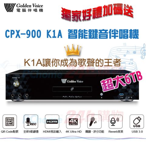 GoldenVoice 金嗓 CPX-900 K1A 家庭式電腦伴唱機(6TB)