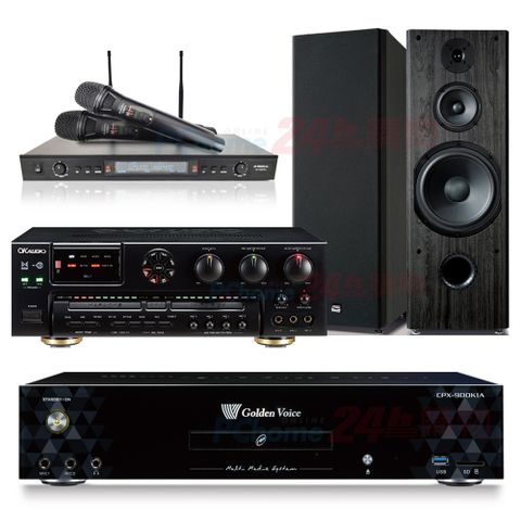 GoldenVoice 金嗓 CPX-900 K1A伴唱機 4TB+OKAUDIO AK-7擴大機+SR-889PRO無線麥克風+FNSD OK-901B喇叭