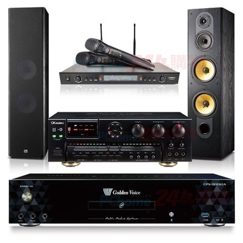 GoldenVoice 金嗓 CPX-900 K1A伴唱機 4TB+OKAUDIO AK-7擴大機+SR-889PRO無線麥克風+FNSD SD-803喇叭