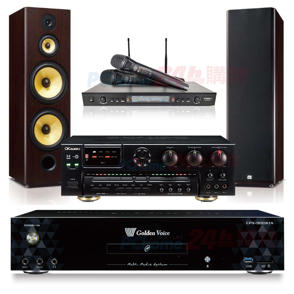 GoldenVoice 金嗓  CPX-900 K1A伴唱機 4TB+OKAUDIO AK-7擴大機+SR-889PRO無線麥克風+FNSD SD-903喇叭