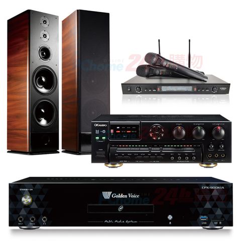 GoldenVoice 金嗓 CPX-900 K1A伴唱機 4TB+OKAUDIO AK-7擴大機+SR-889PRO無線麥克風+TDF K-105喇叭